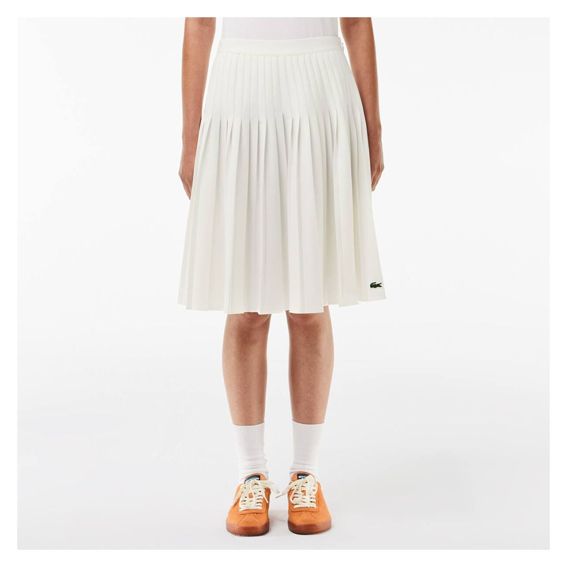 White Pleated Above The Knee Skirt main product photo