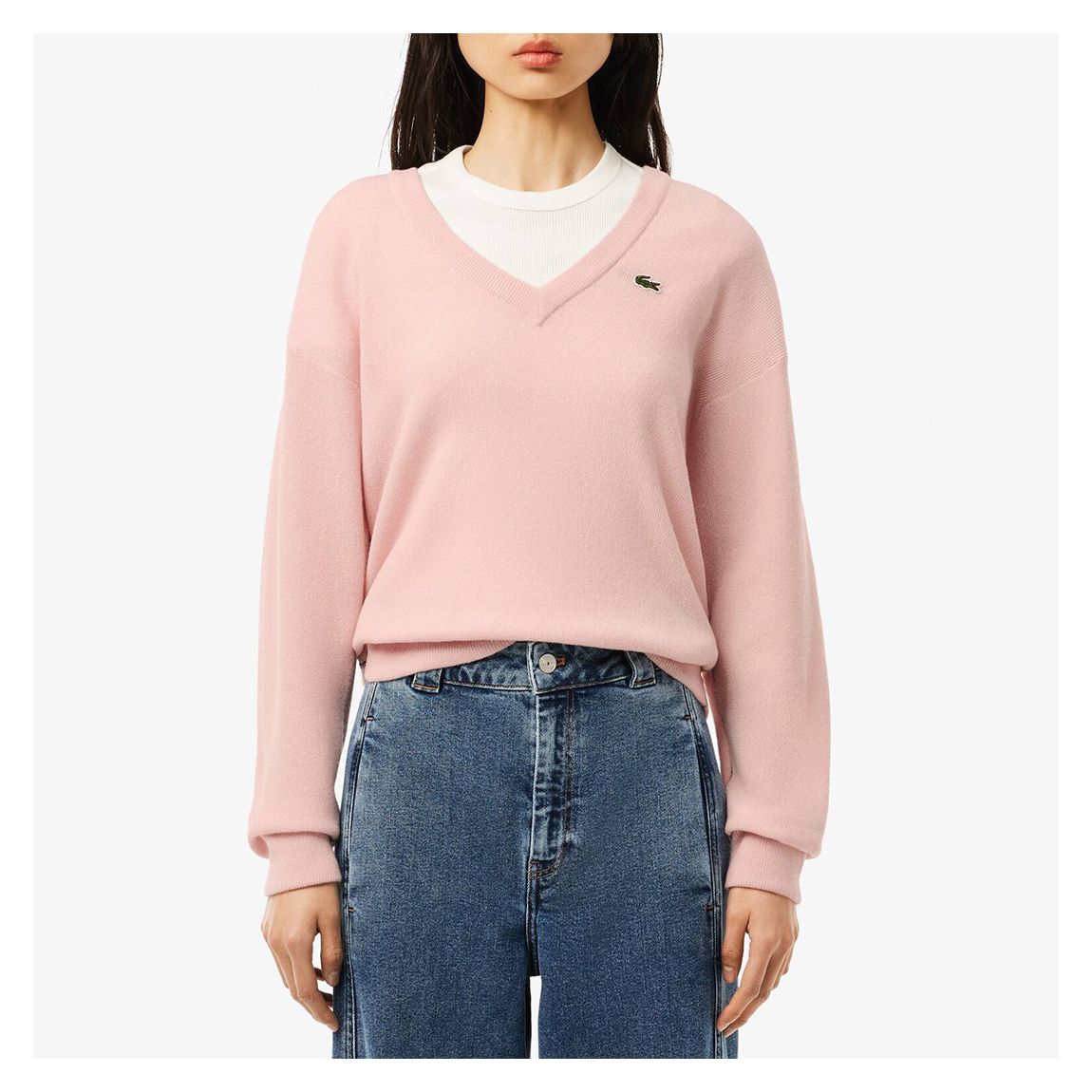 Pink V-Neck Wool Jumper main product photo