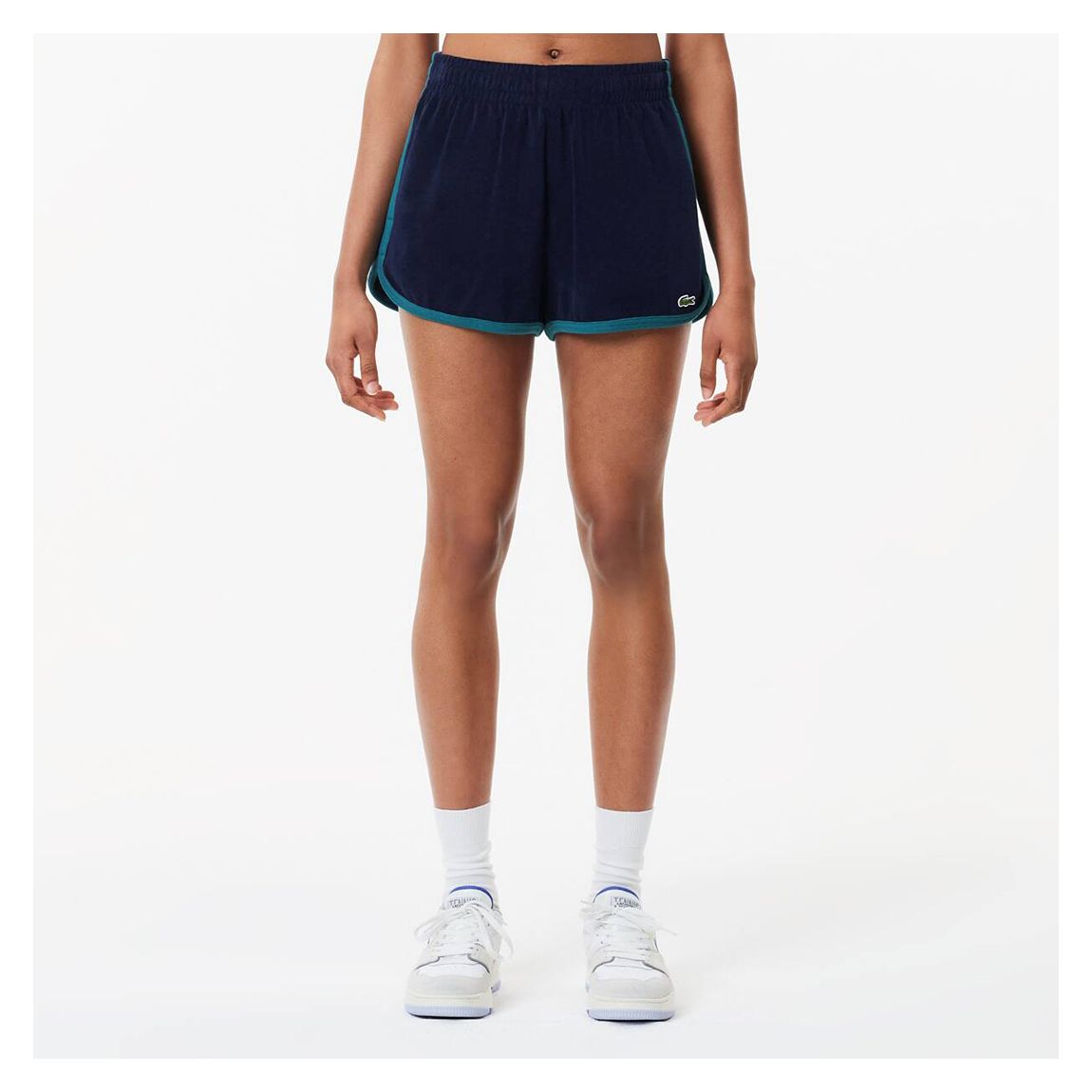 Navy Terry Contrast Cotton Shorts main product photo