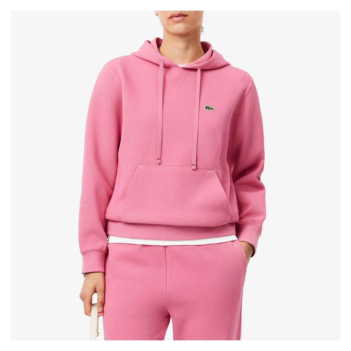 Pink Relaxed Fit Pique Hoodie main product photo
