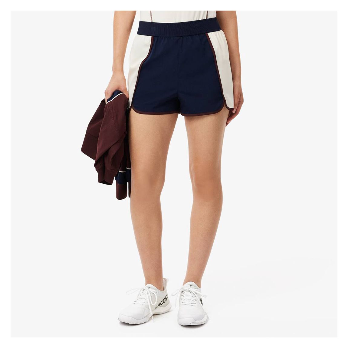 White/ Blue Colour Block Shorts main product photo