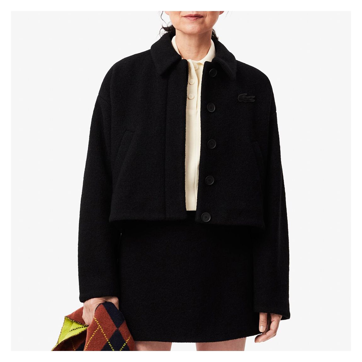 Black Cropped Wool Jacket main product photo