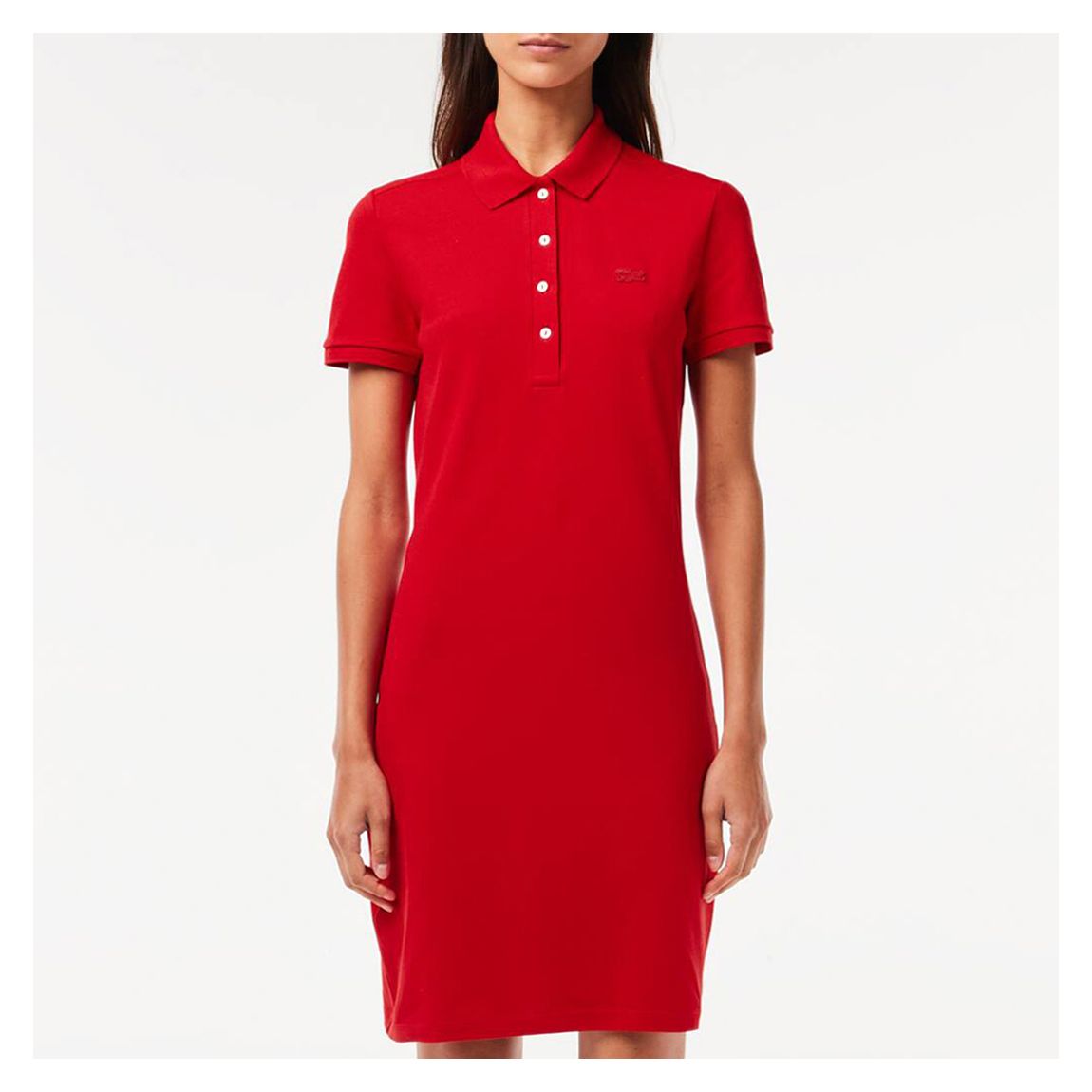 Red Cotton Pique Polo Mini Dress main product photo