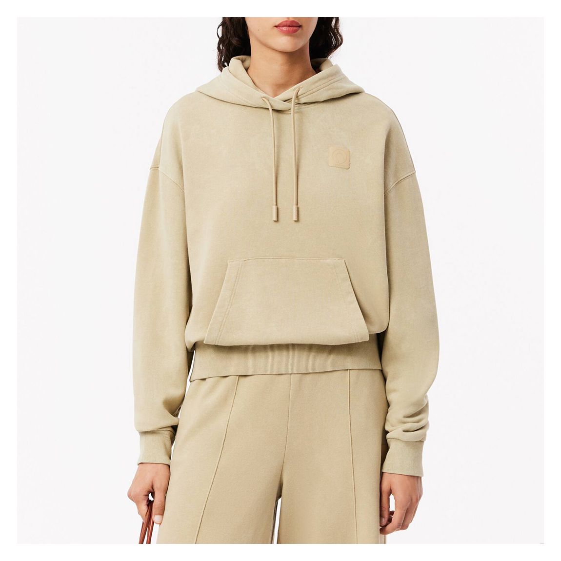 Beige Wash Effect Oversized Hoodie main product photo