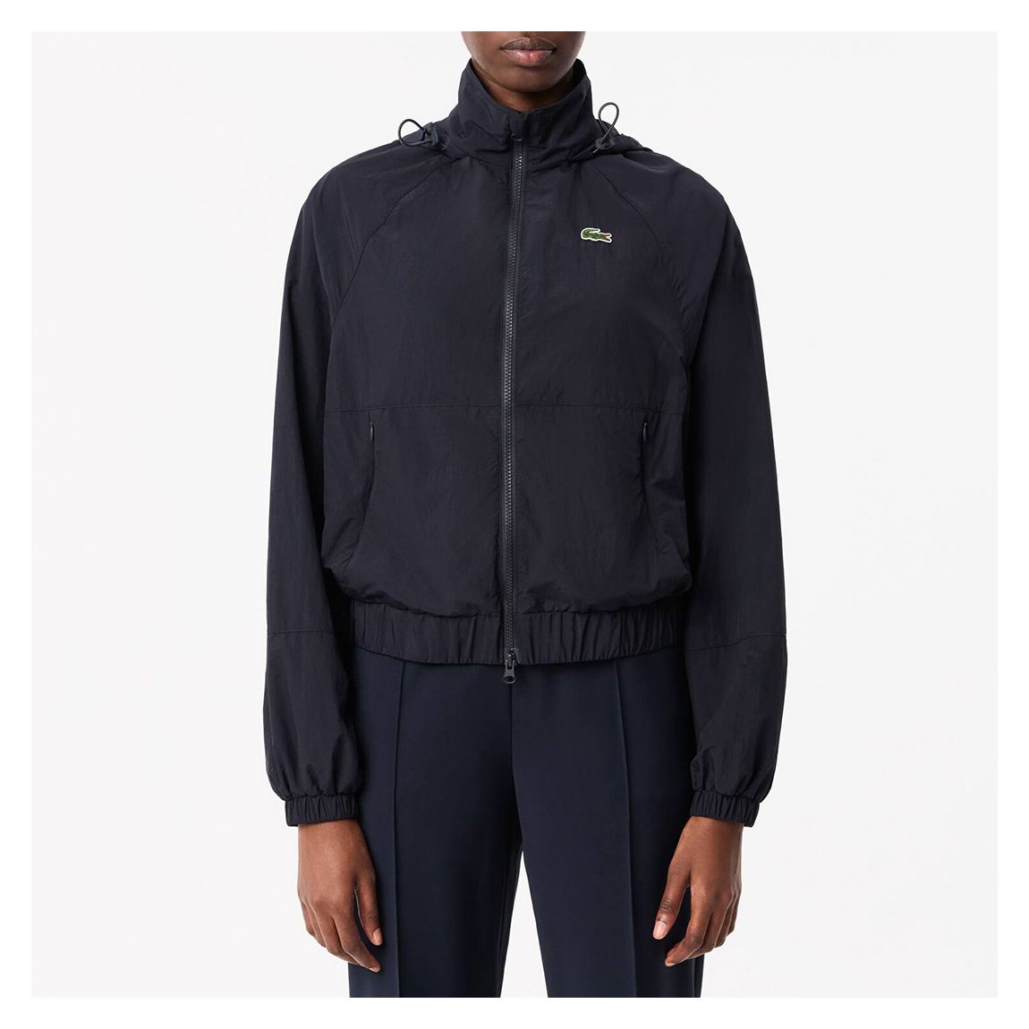 Navy Hooded Nylon Sports Jacket main product photo