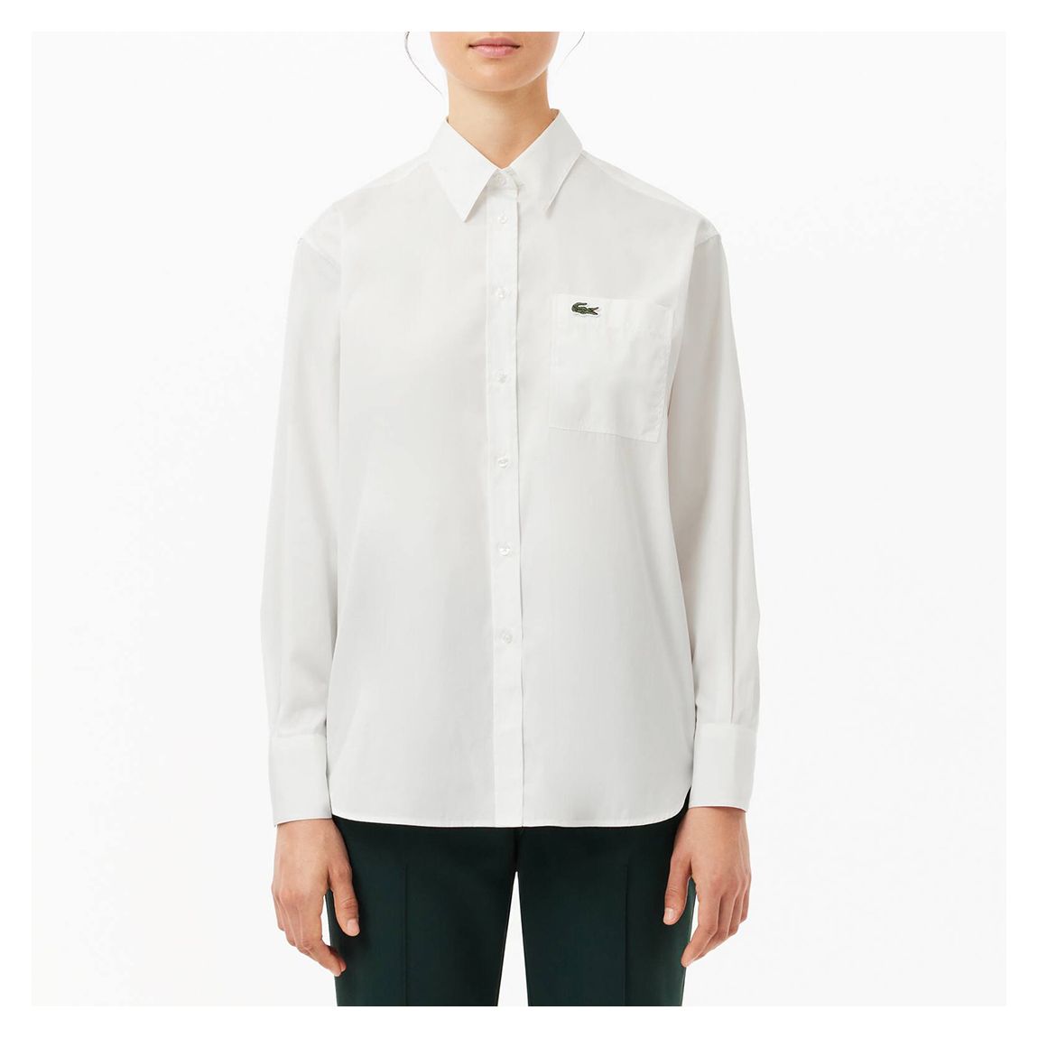 White Oversized Cotton Polin Shirt main product photo