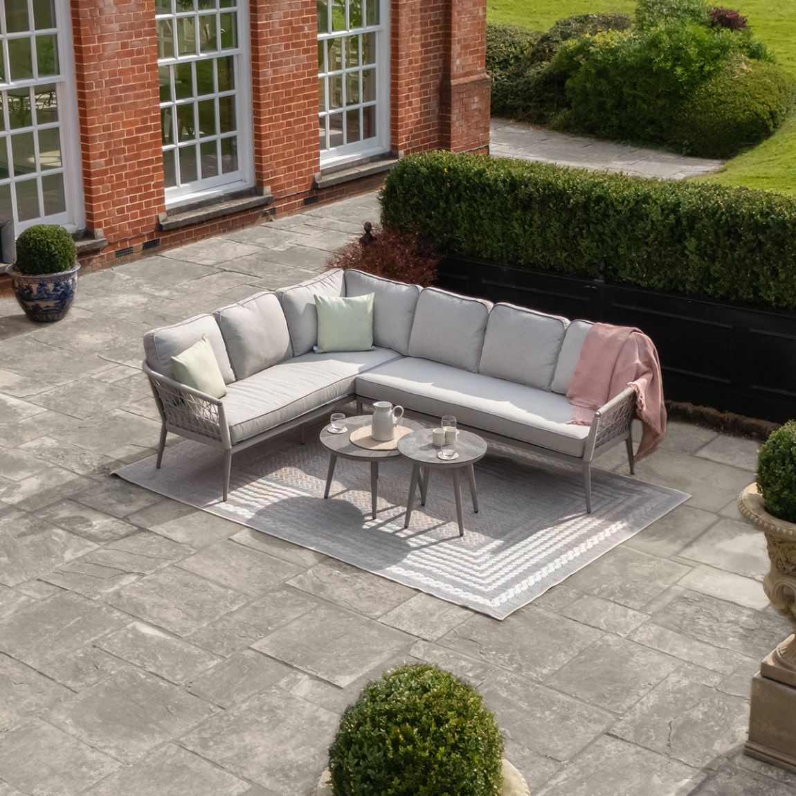 Monaco Large Corner Sofa Set - Cool Linen main product photo