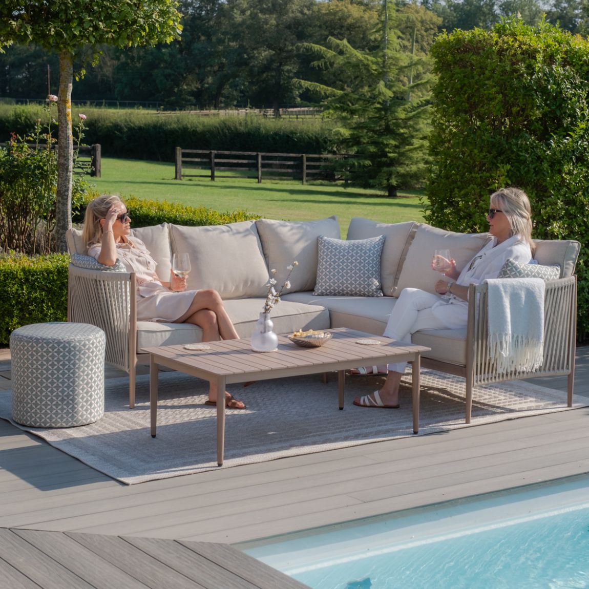 Havana Small Corner Sofa Set - Natural Linen main product photo