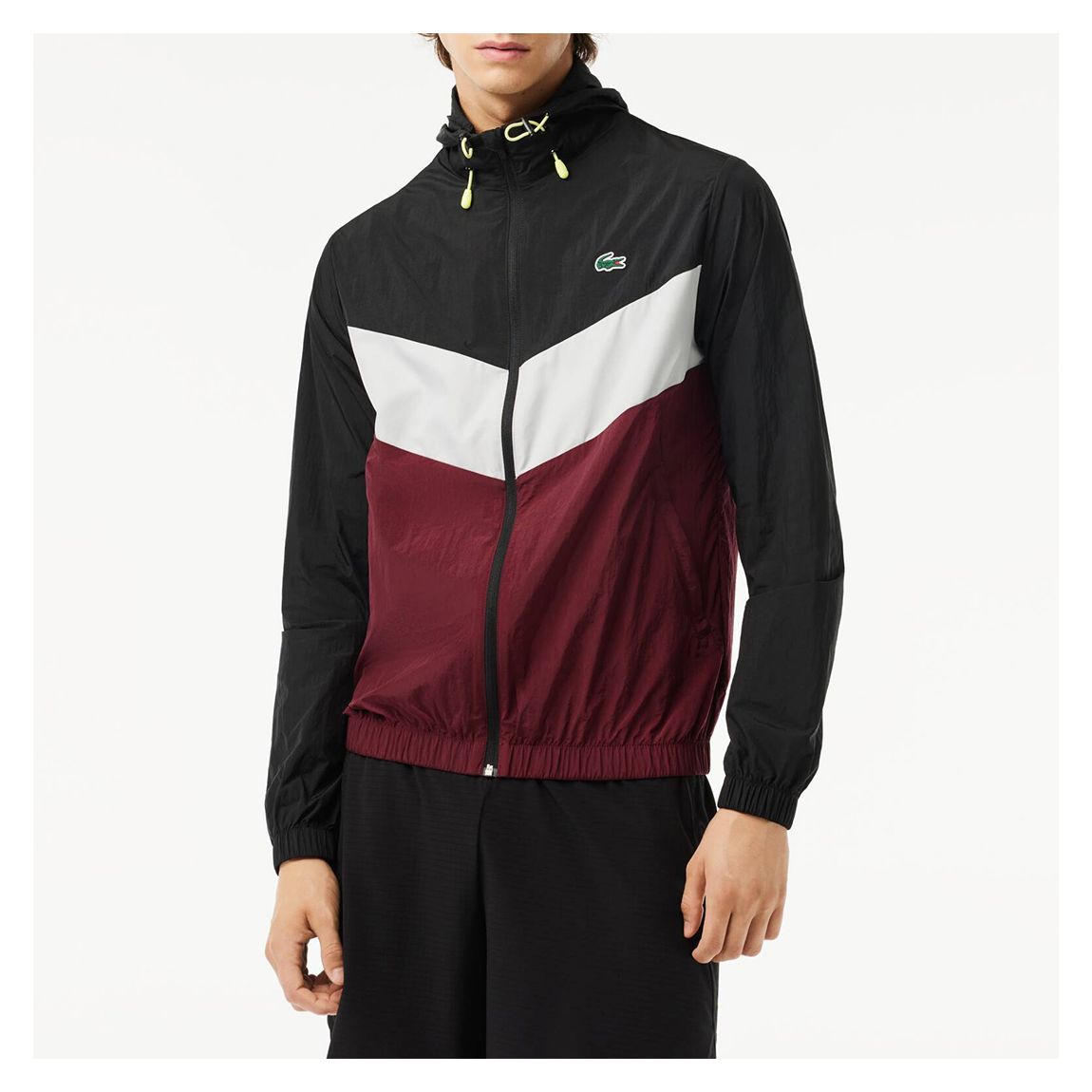 Black/Burgundy Windbreaker Coat main product photo