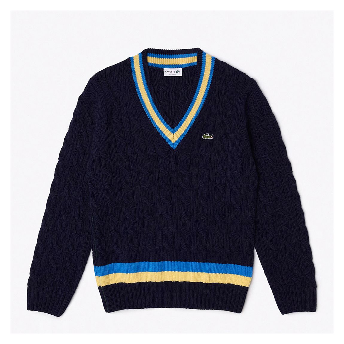 Navy Cable V-Neck Sweatshirt main product photo