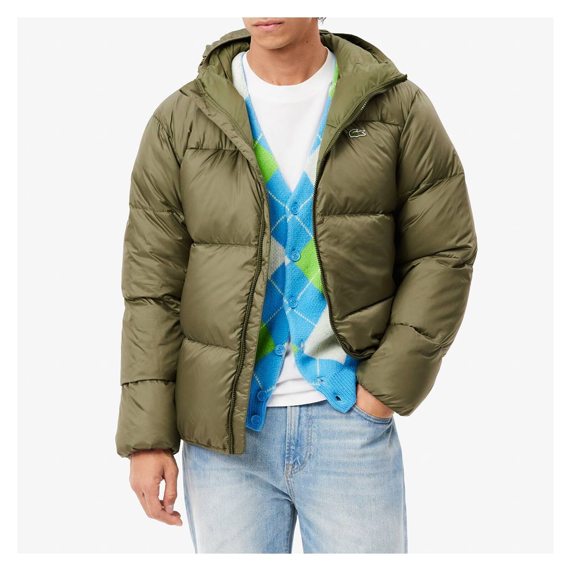 Khaki Hooded Puffer Coat main product photo