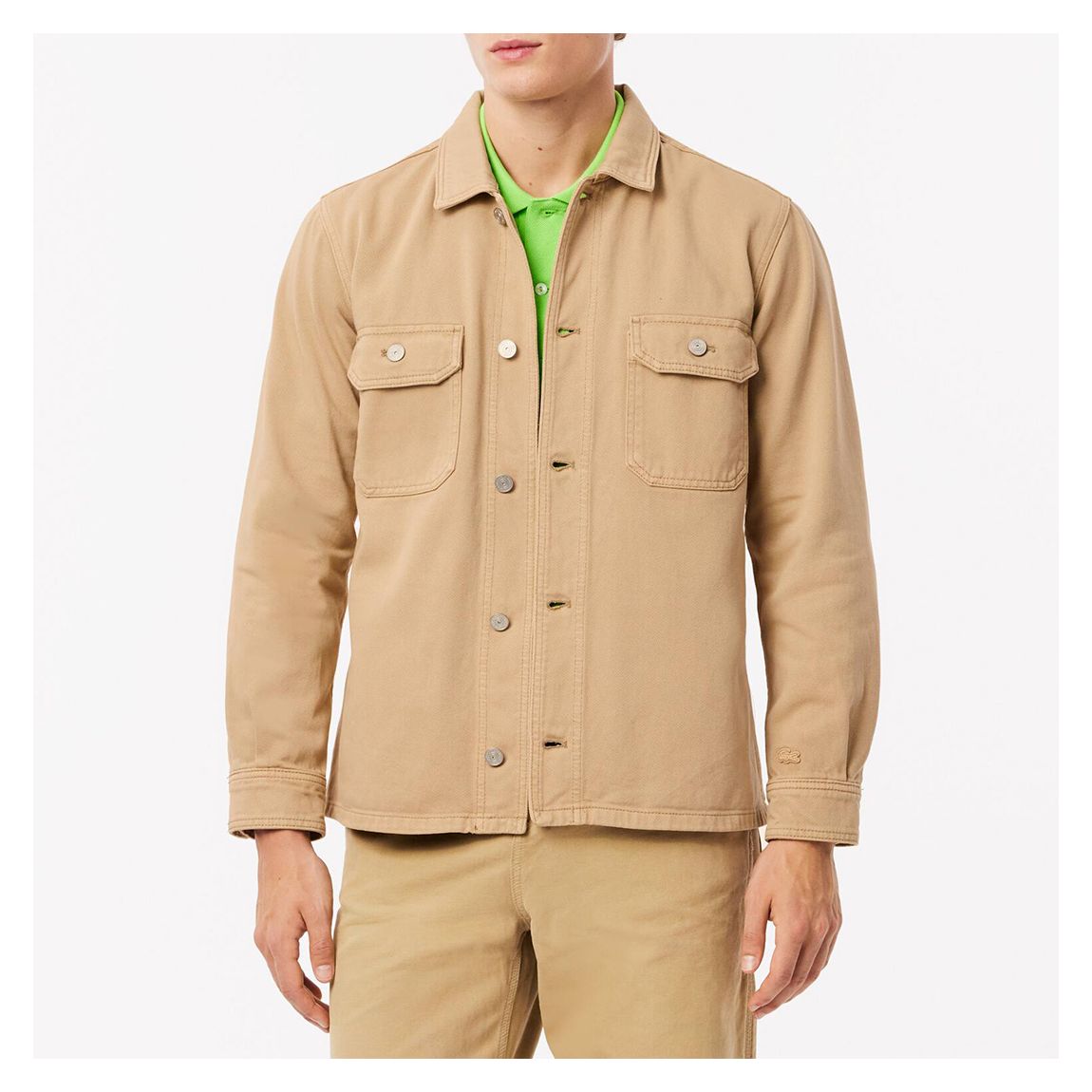 Beige Button Down Denim Jacket main product photo
