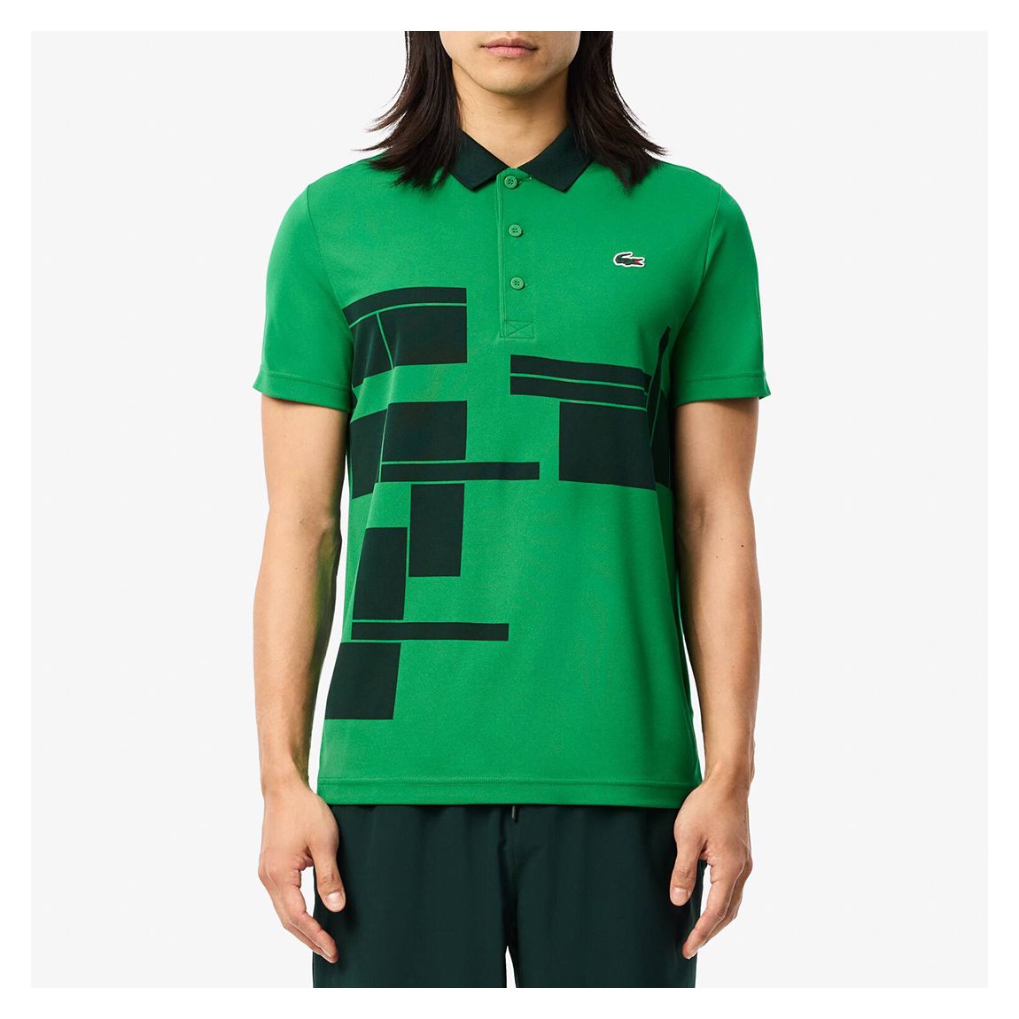 Green Block Design Polo Shirt main product photo