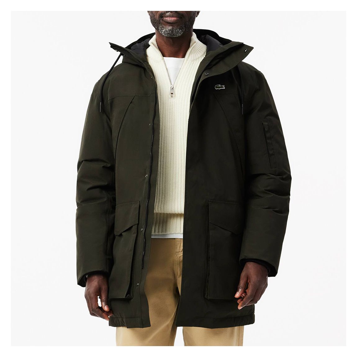 Black Zip Parka Coat main product photo