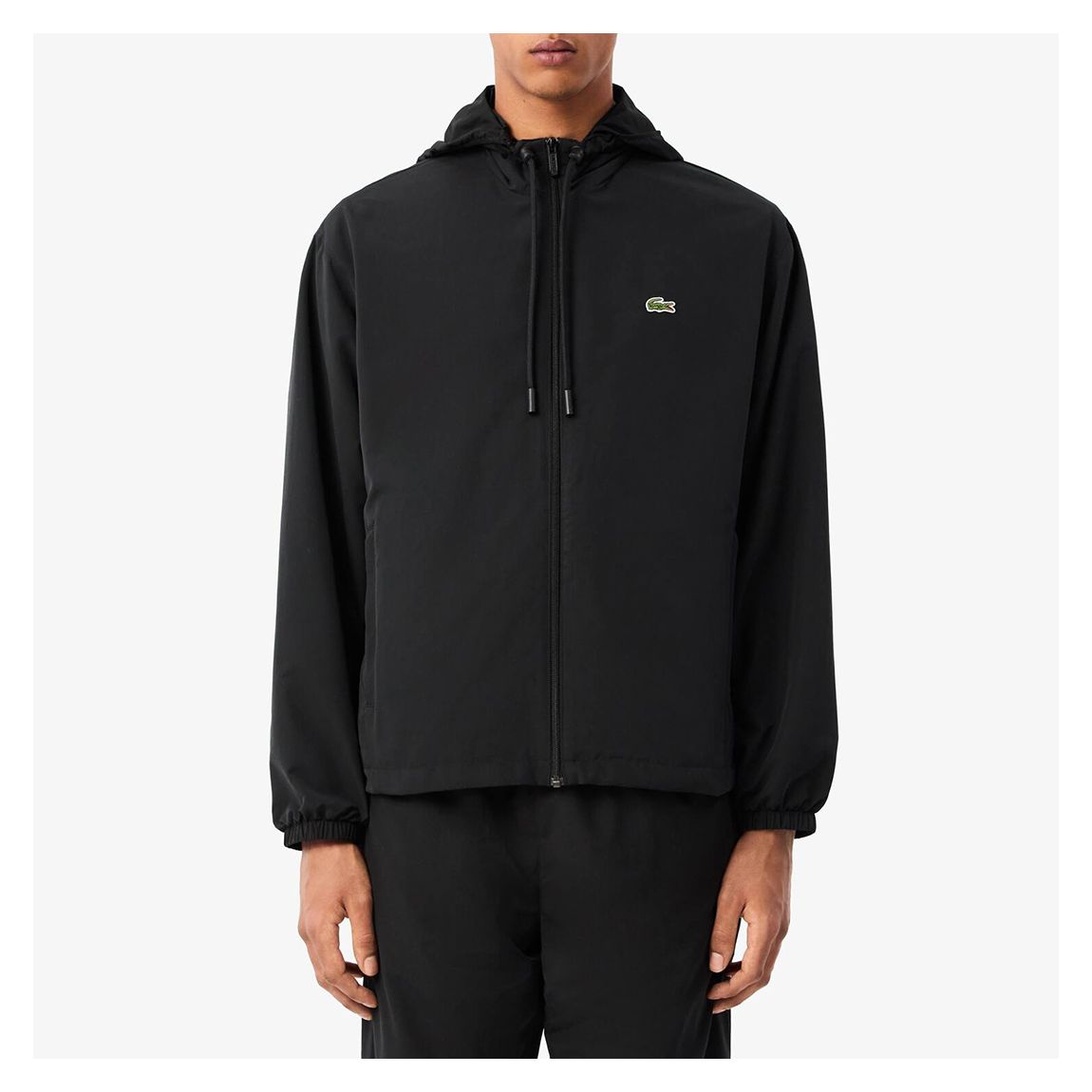 Black Drawstring Hooded Jacket main product photo