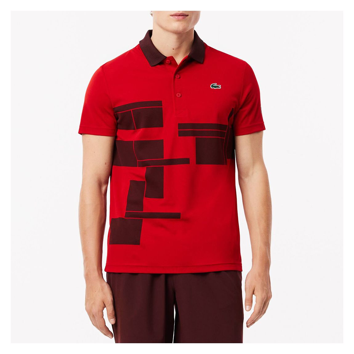 Red Block Design Polo Shirt main product photo