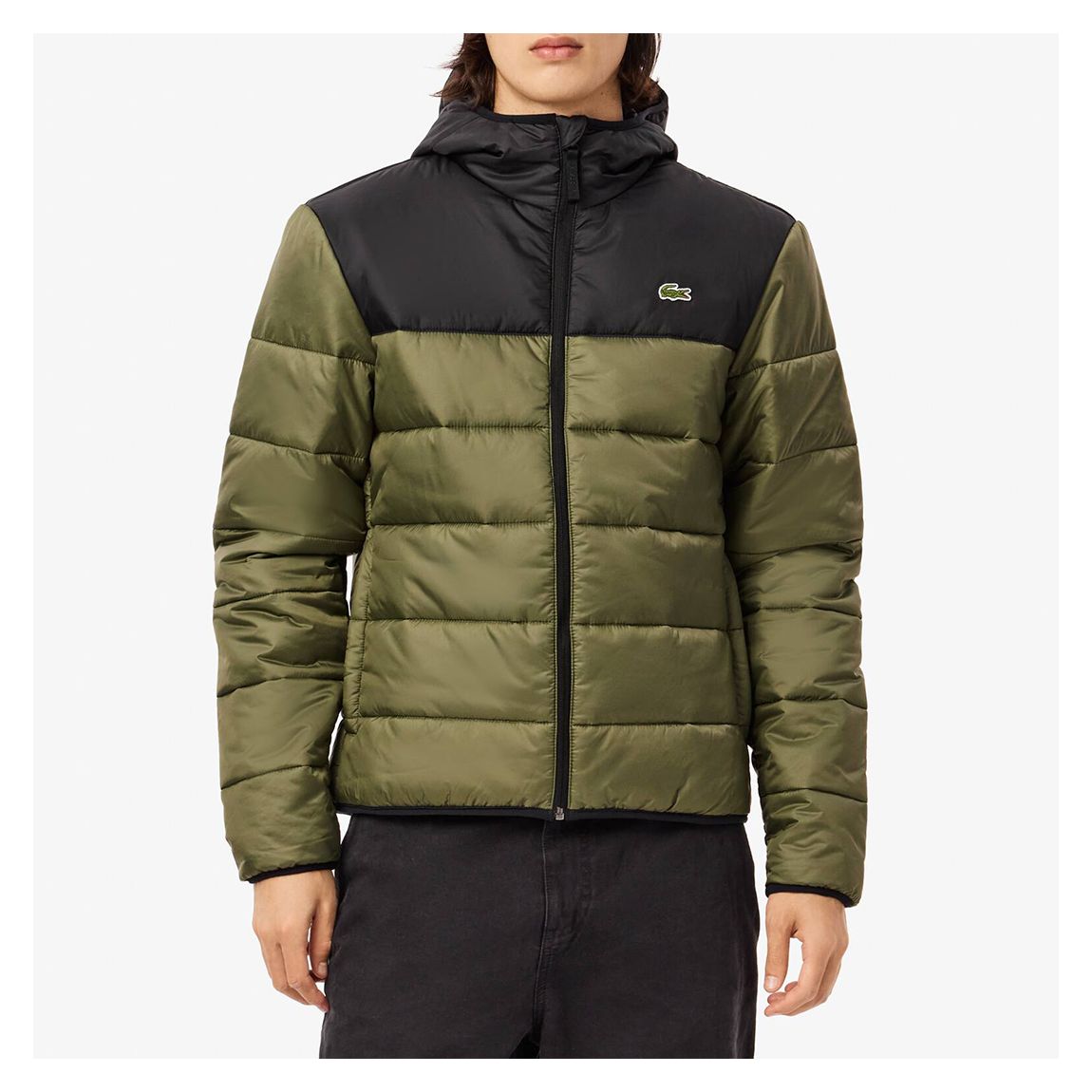 Black/Green Contrast Padded Coat main product photo
