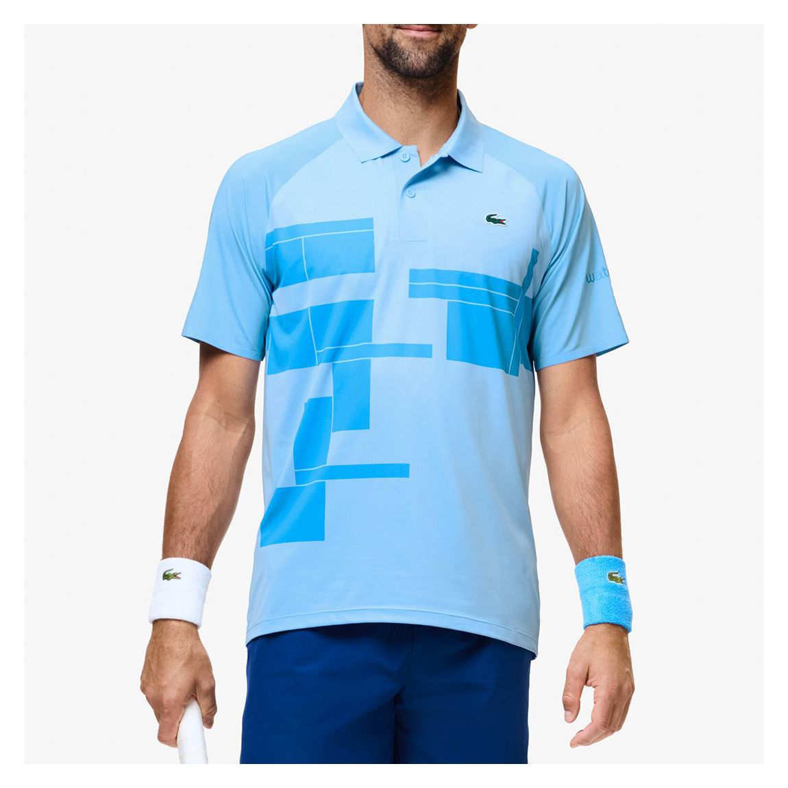 Sky Blue Colourblock Design Polo Shirt main product photo