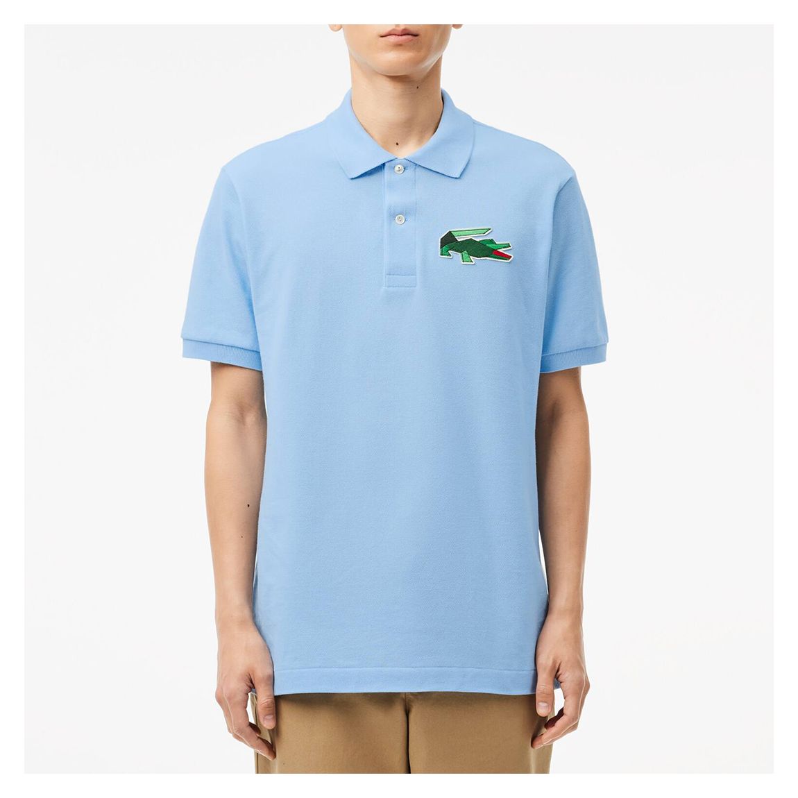 Sky Blue Geometric Badge Polo Shirt main product photo