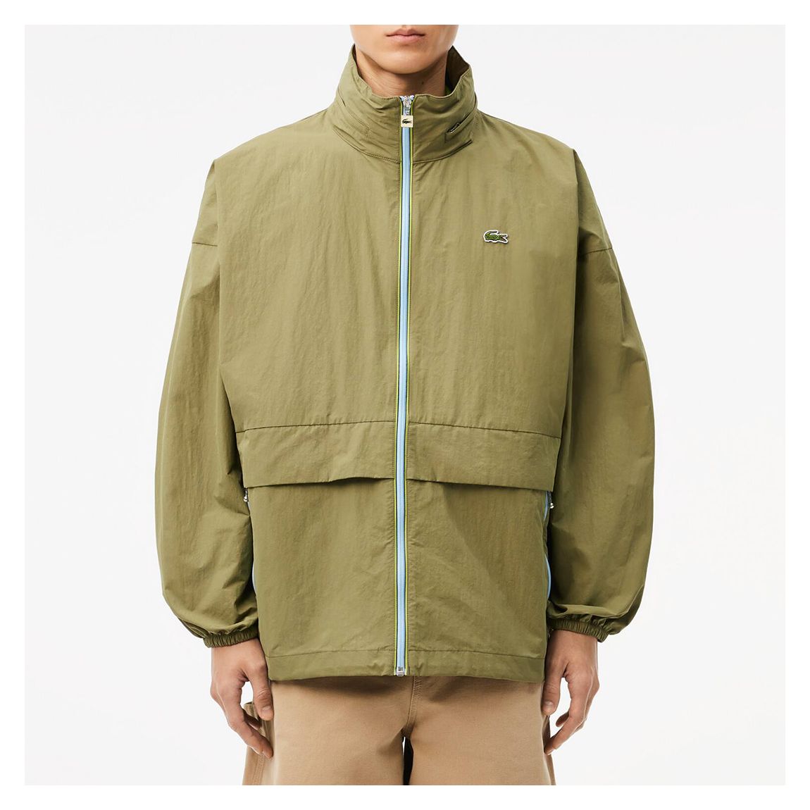 Khaki Oversized Windbreaker Jacket main product photo