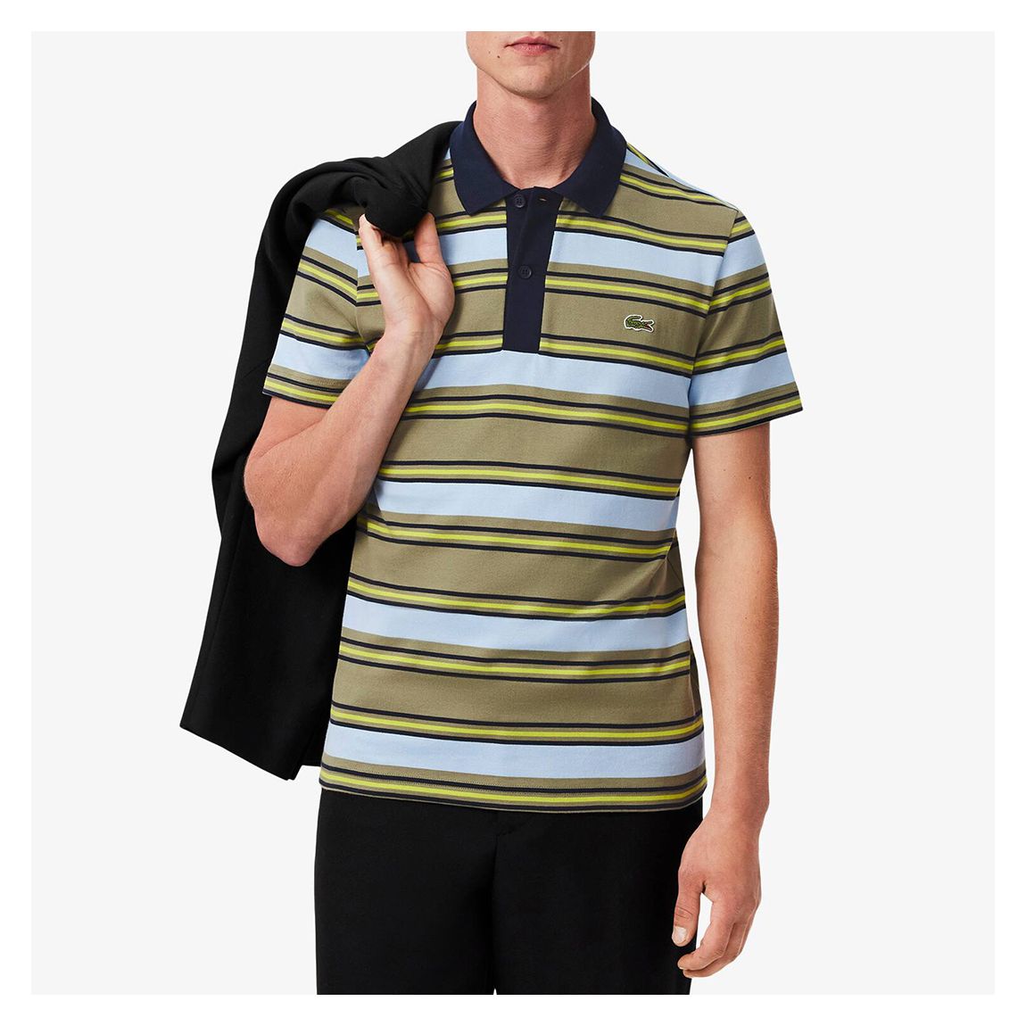 Khaki Stripe Polo Shirt main product photo