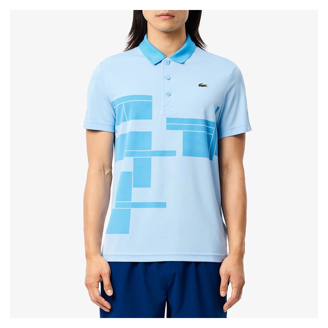 Light Blue Block Design Polo Shirt main product photo