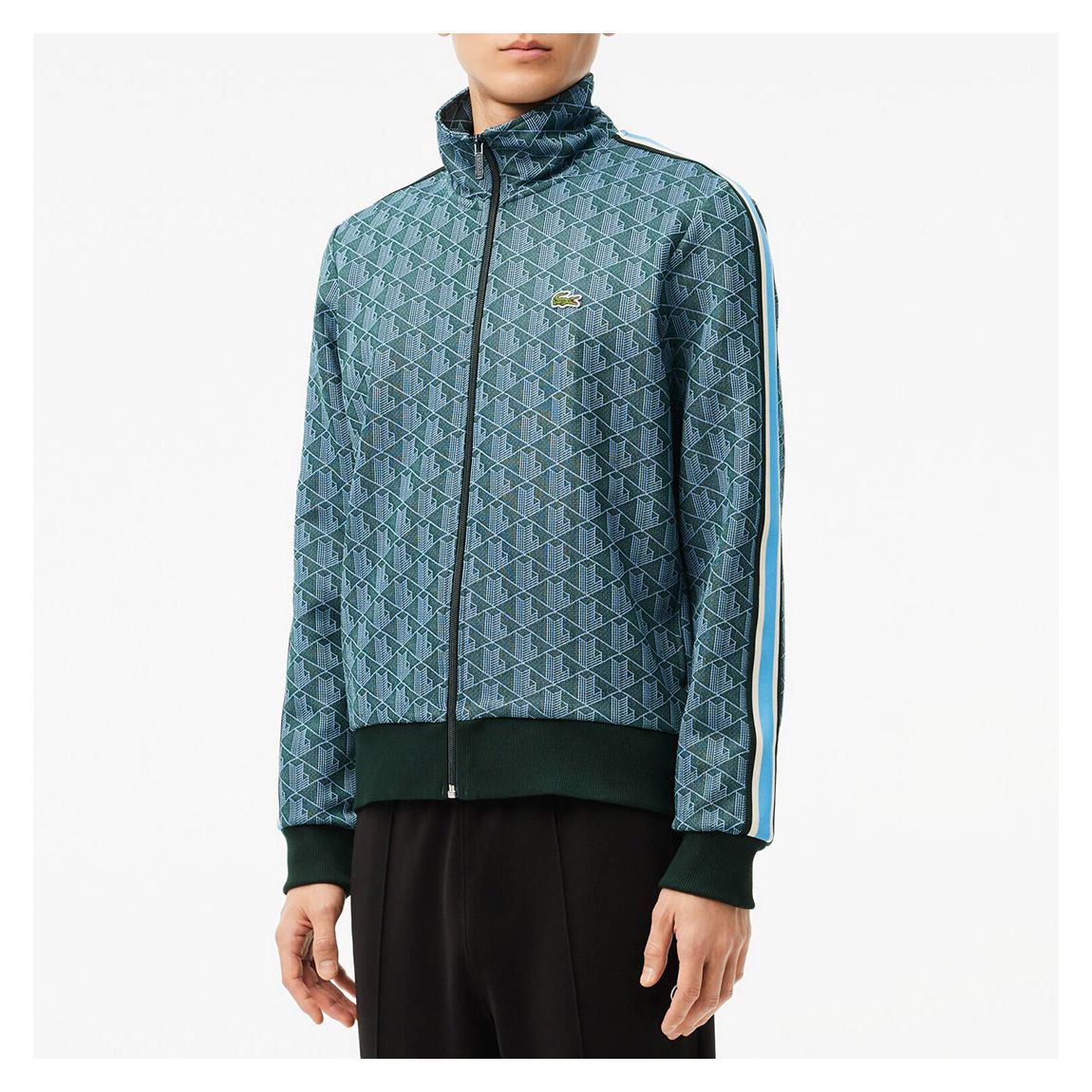 Teal Geometric Zip Through Jacket main product photo