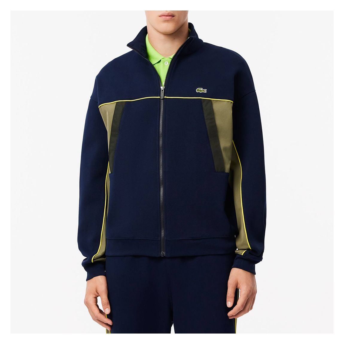Navy Contrast Trim Zip Through Sweat main product photo