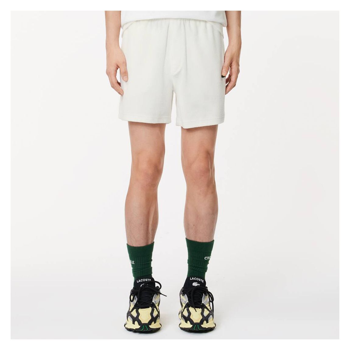 White Relaxed Athletic Shorts main product photo