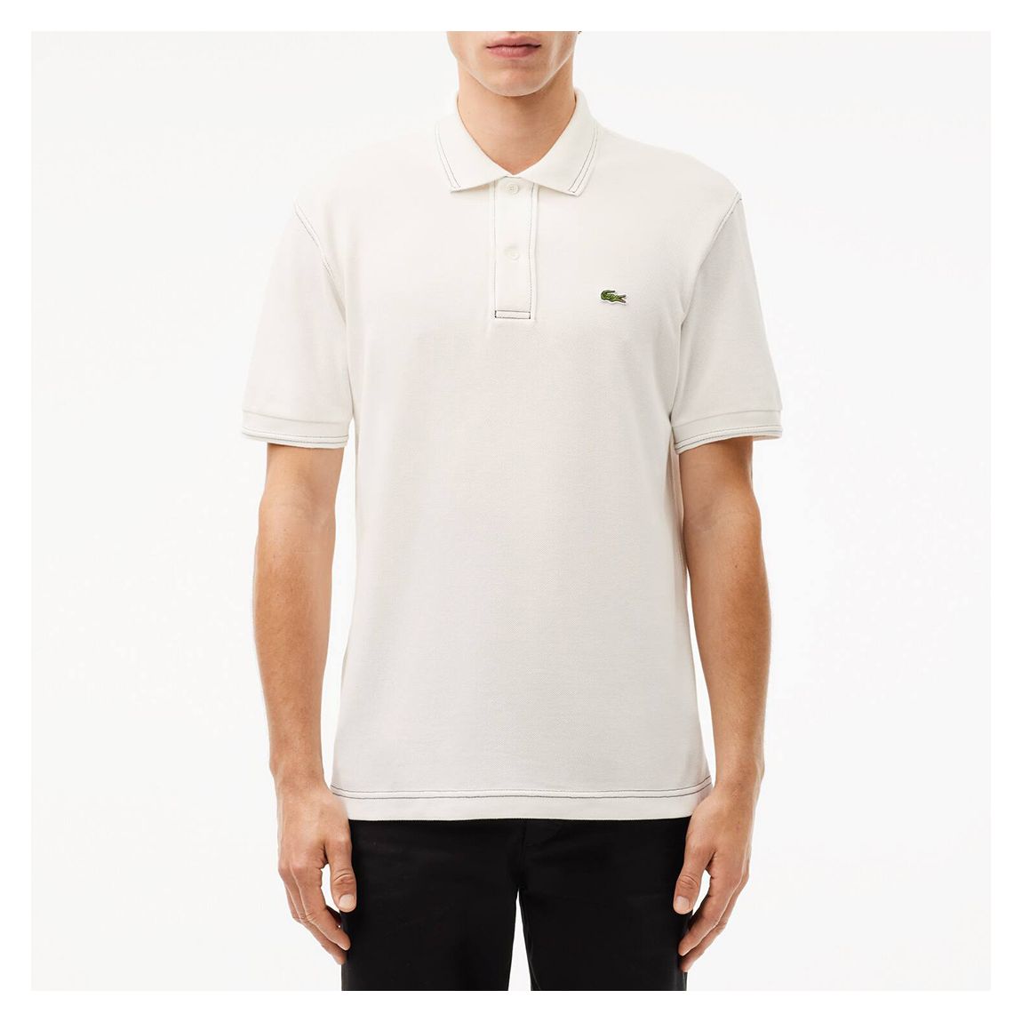 White Contrast Trim Polo Shirt main product photo