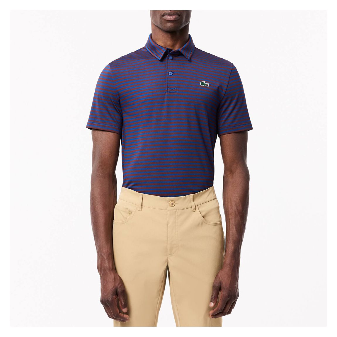 Navy/Burgundy Stripe Polo Shirt main product photo