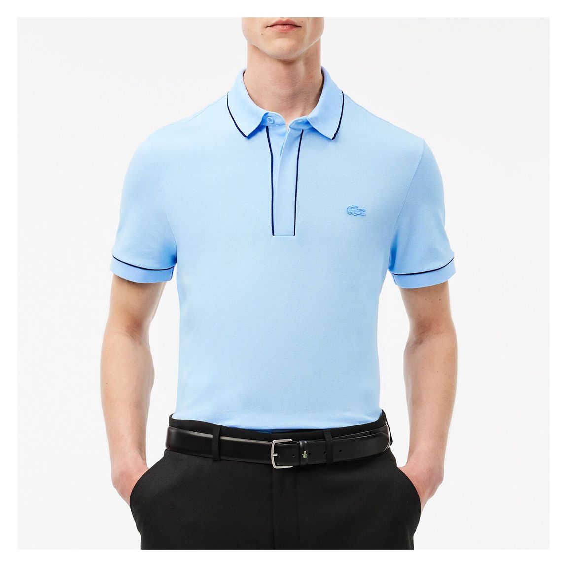 Sky Blue Contrast Trim Polo Shirt main product photo