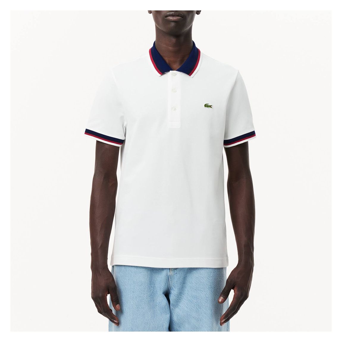 White/Navy Trim Polo Shirt main product photo