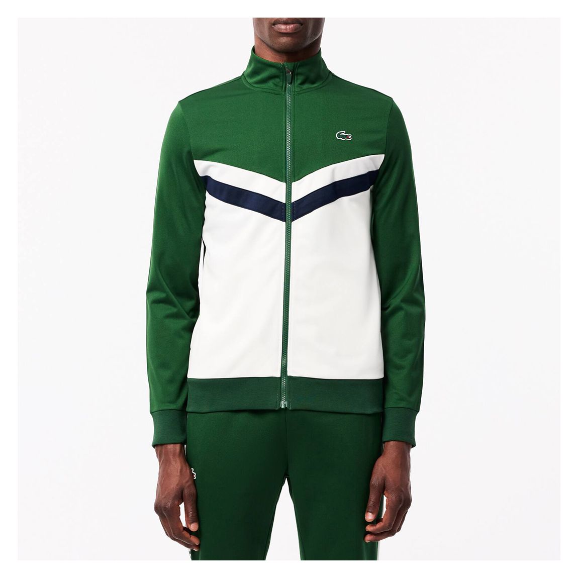 Olive Colourblock Zip Through Sweat main product photo
