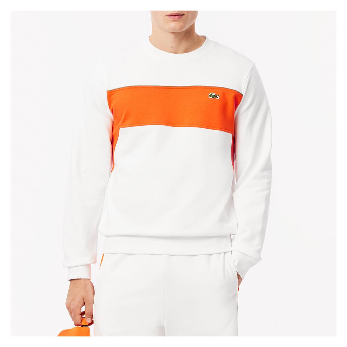 White/Orange Crew Sweatshirt main product photo