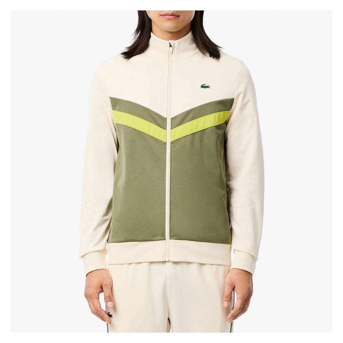 Ecru Colourblock Zip Through Sweat main product photo