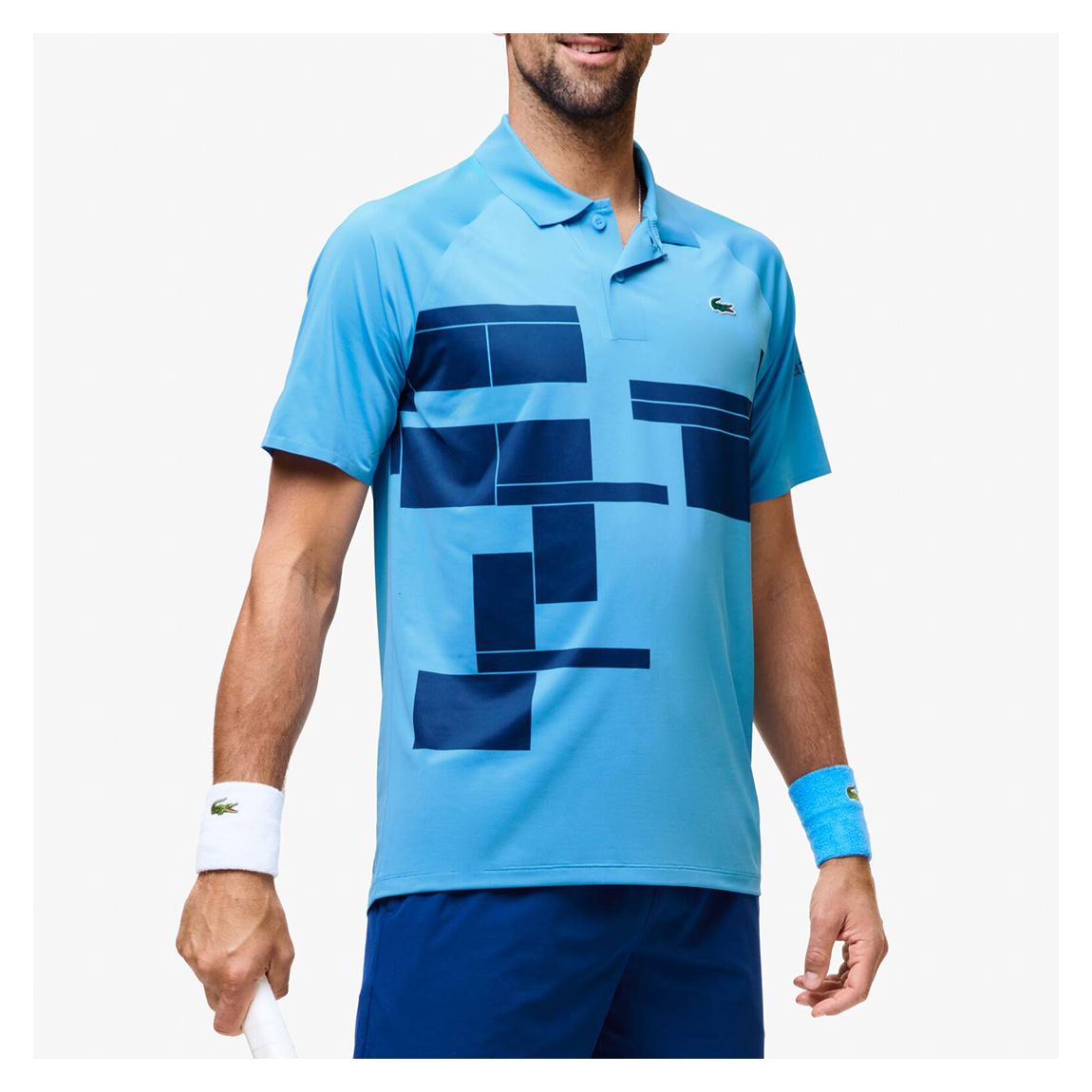 Aqua Colourblock Design Polo Shirt main product photo
