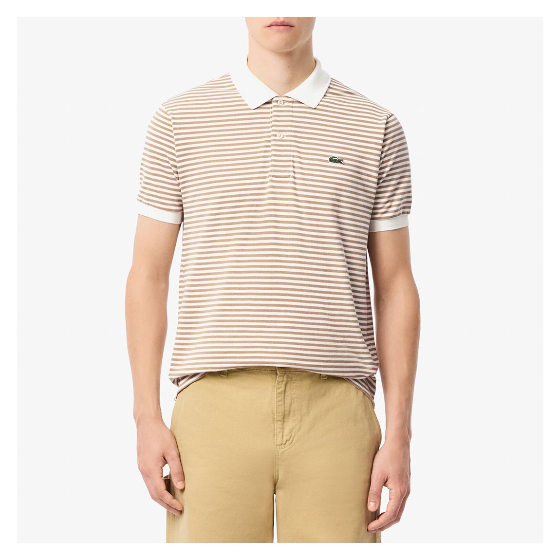 Beige/Cream Stripe Polo Shirt main product photo