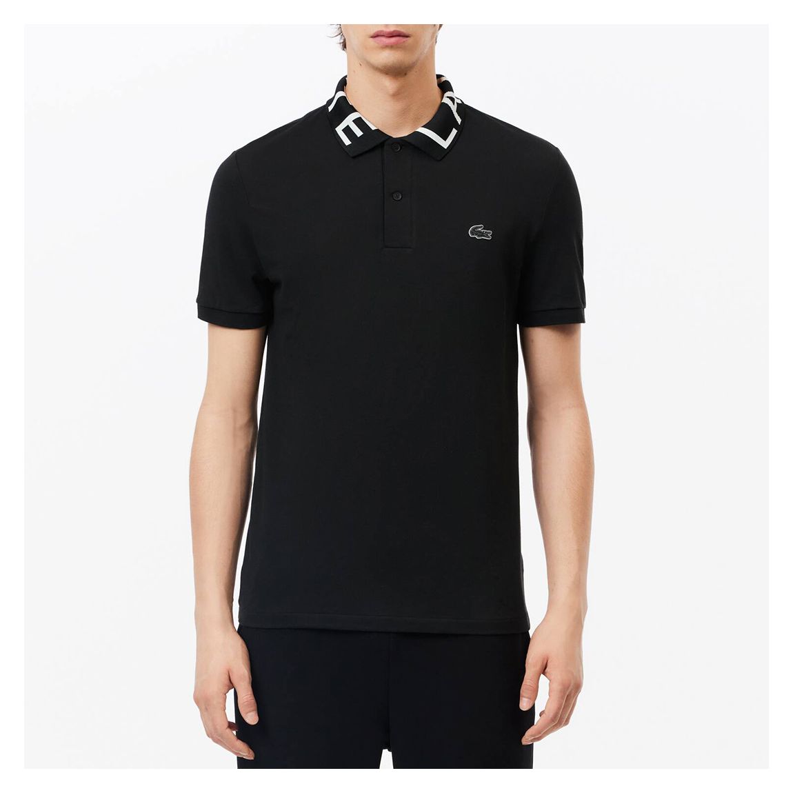 Black Branded Collar Polo Shirt main product photo