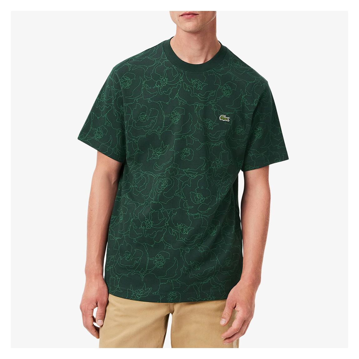 Hunter Green Floral Short Sleeve T-Shirt main product photo