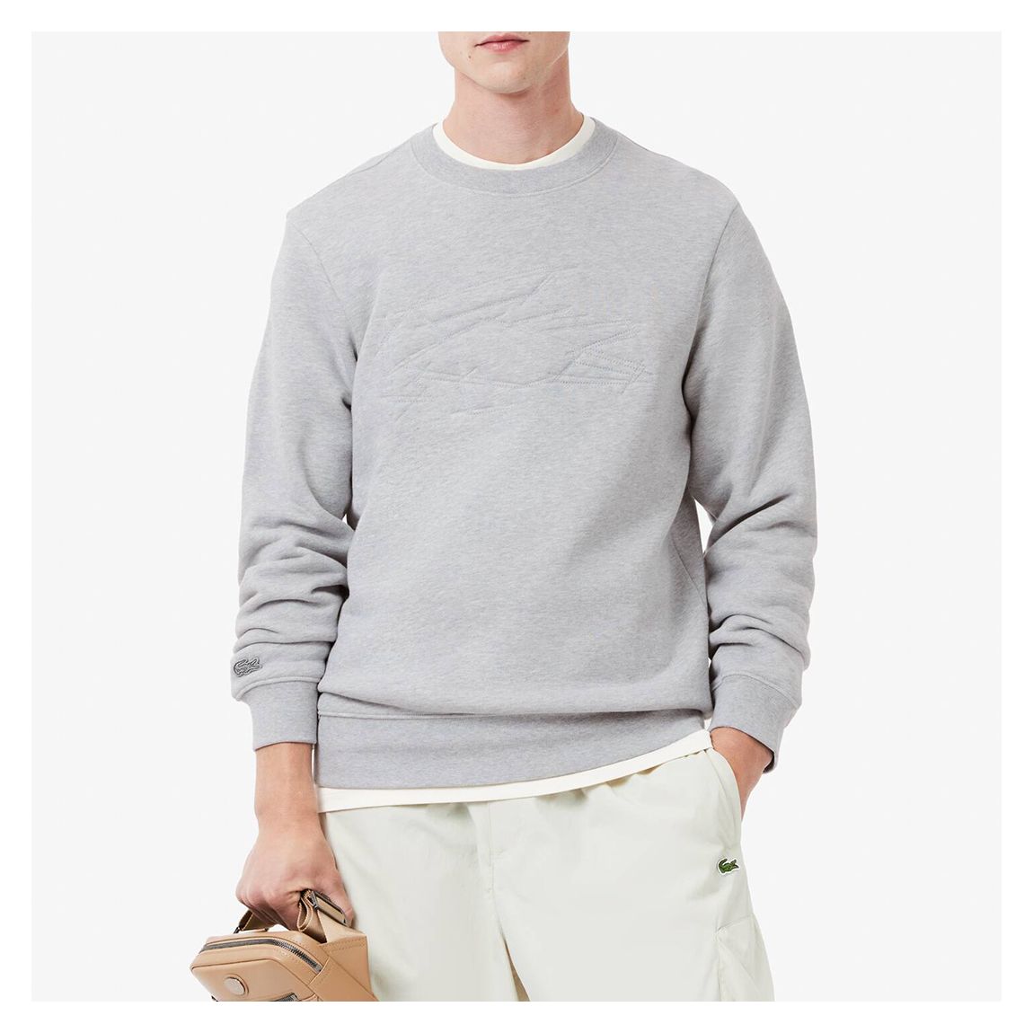 Grey Embroidered Crew Sweatshirt main product photo