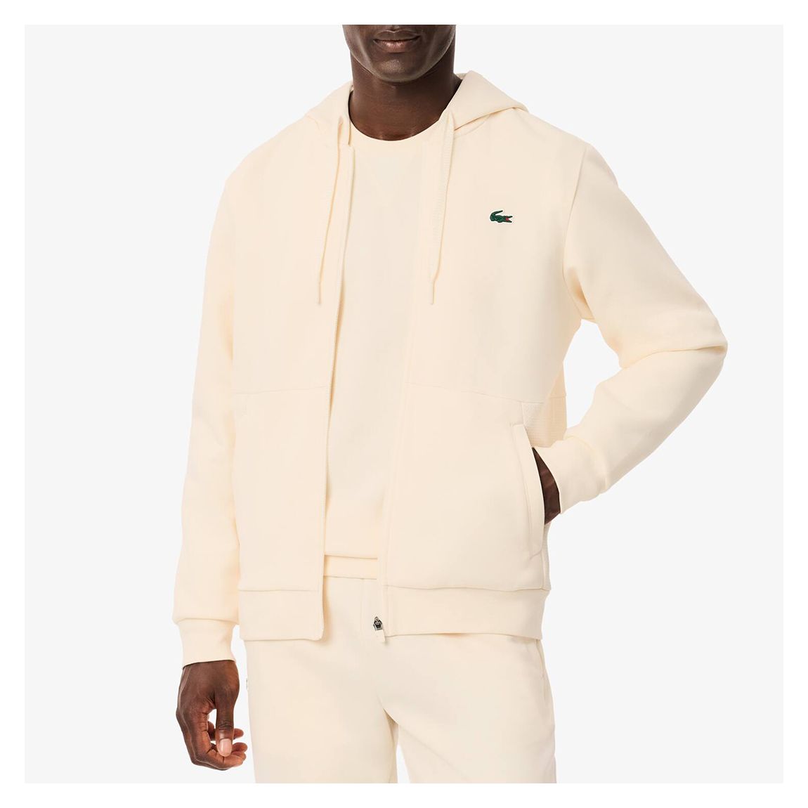 Ecru Zip Through Hoodie main product photo
