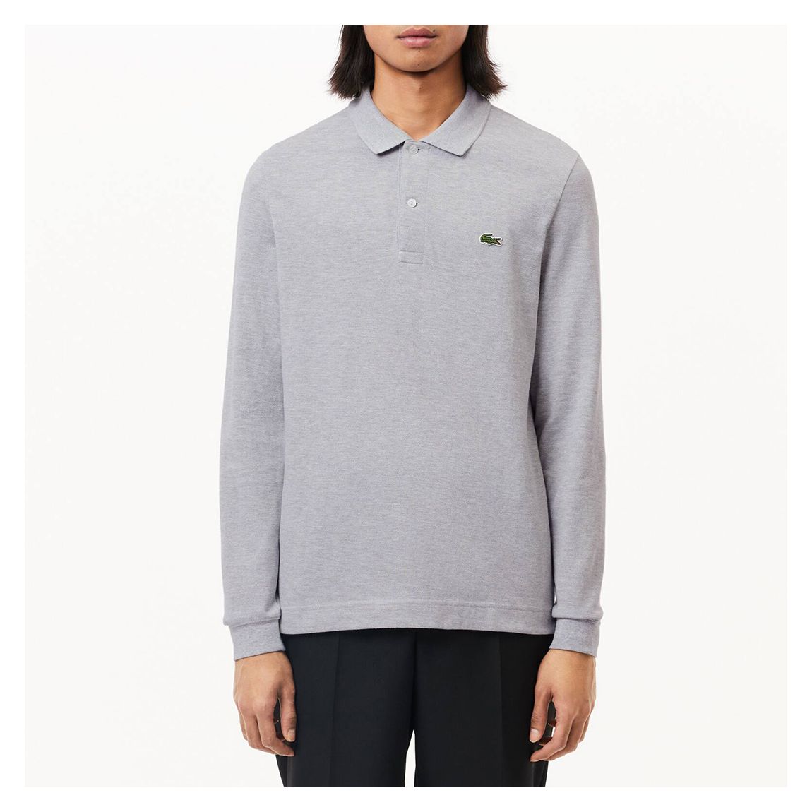 Grey Long Sleeve Polo Shirt main product photo