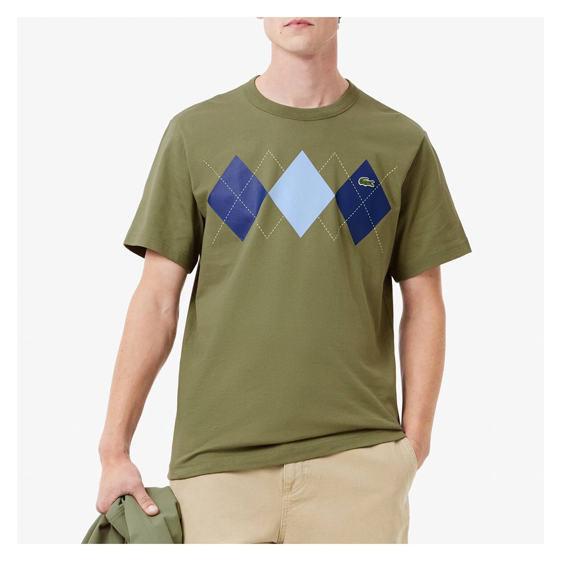 Khaki Argyle Short Sleeve T-Shirt main product photo