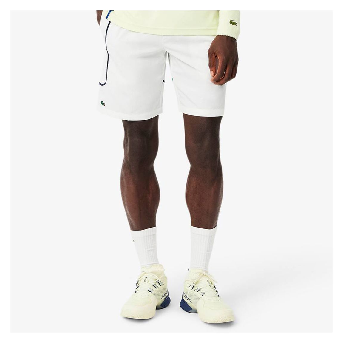 White Retro Athletic Shorts main product photo