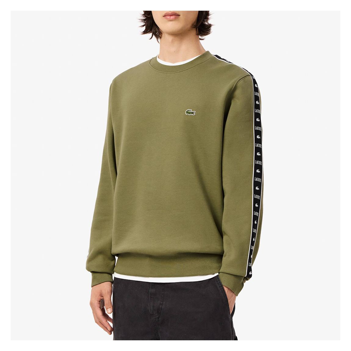 Khaki Sleeve Stripe Sweatshirt main product photo