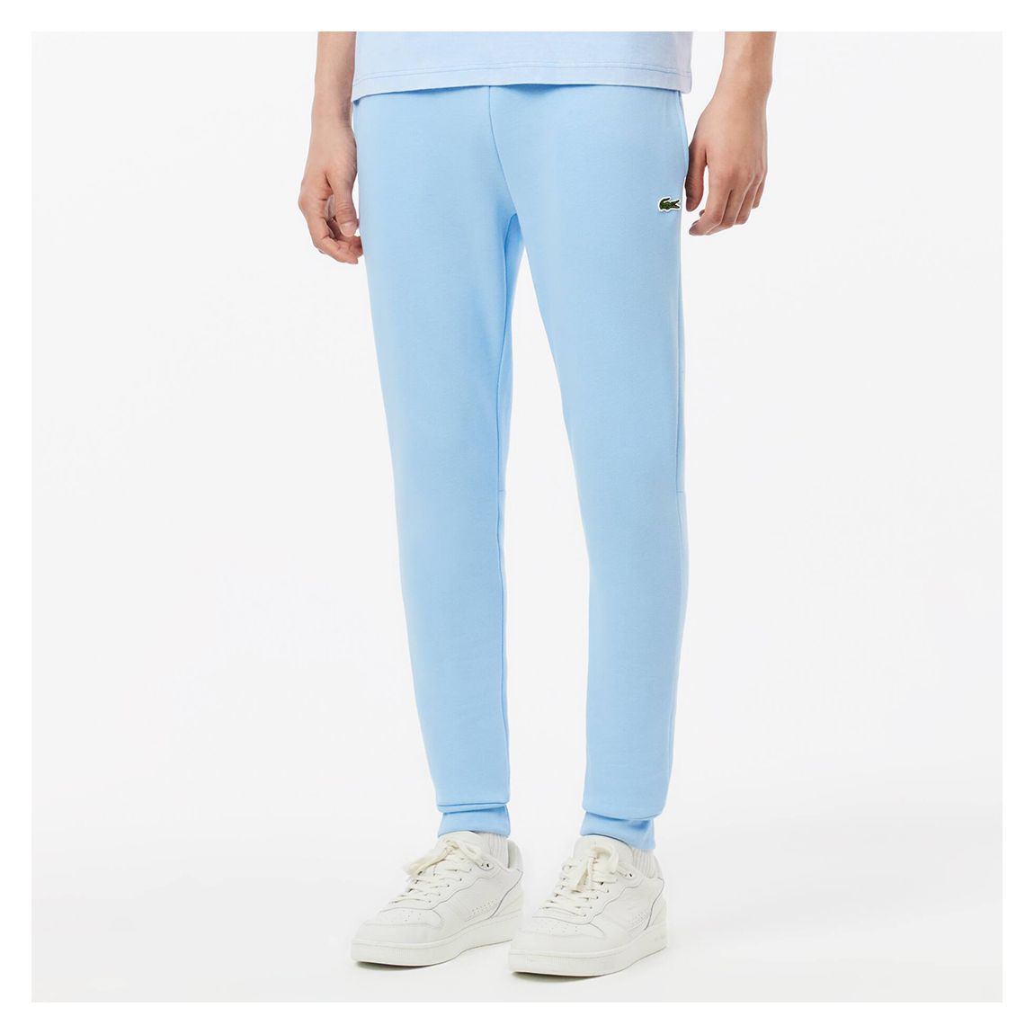 Light Blue Fleece Cotton Blend Joggers main product photo