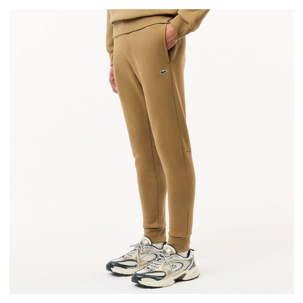 Beige Fleece Cotton Blend Joggers main product photo