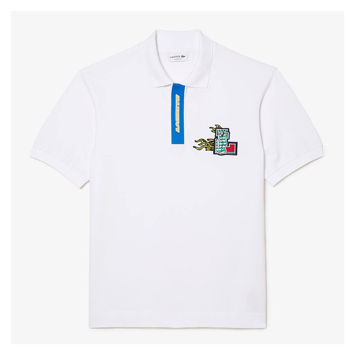 White Graphic Badge Polo Shirt main product photo
