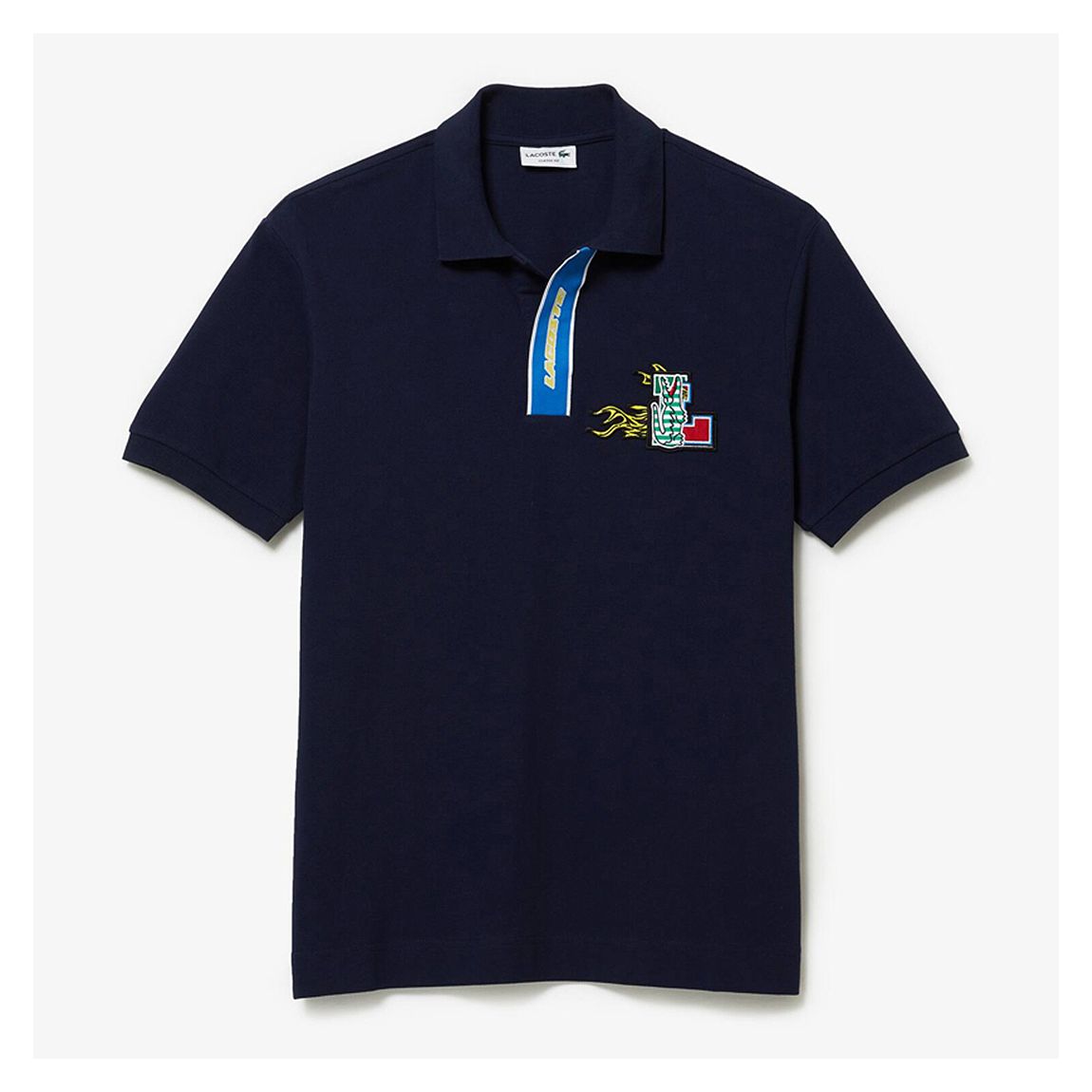 Navy Graphic Badge Polo Shirt main product photo